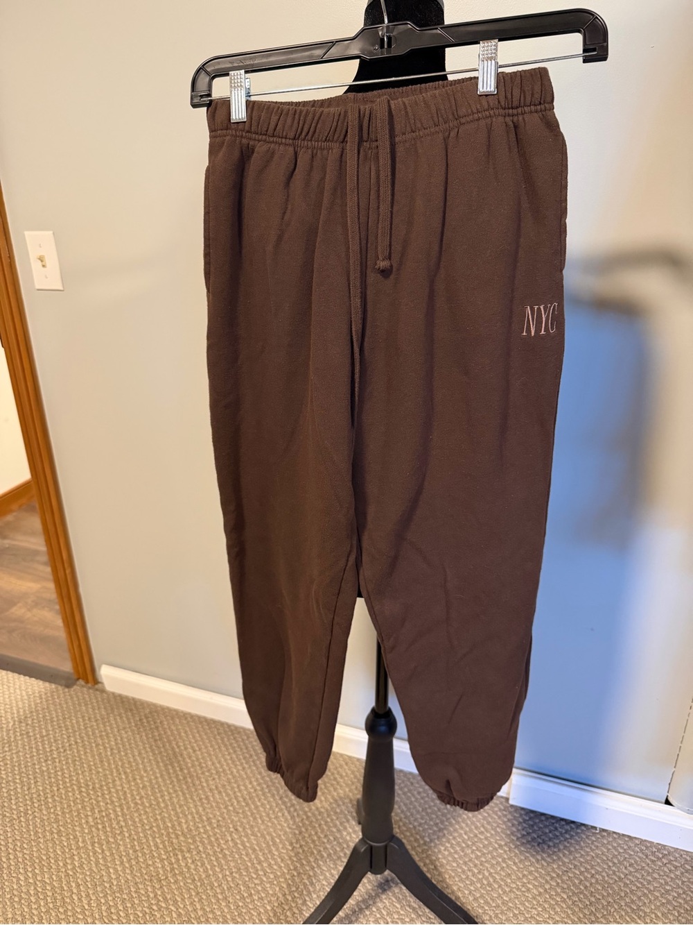 Garage NYC Brown Fleece Jogger Sweatpants Size Medium